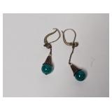 .925 Sterl Vtg Styl Bead Drop Earrings