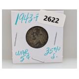 1943-P 35% Silv War Nickel