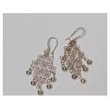 .925 Sterl  Cascading Bead Drop Earrings