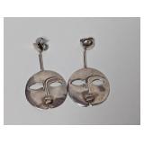 .925 Ster Abstract Face Stud Earrings