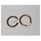 14K Gold Layered/.925 Sterl Hoop Earrings