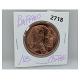 1oz .999 Copper Buffalo Round