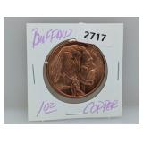1oz .999 Copper Buffalo Round