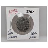 1972 62% Silv Germany 10 Mark