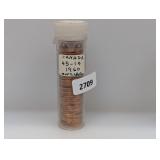 Roll 1960 UNC Canada Maple Leaf Pennies