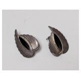 .925 Sterling Wing Motif Clip On Earrings