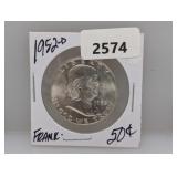 1952-D 90% Silv Franklin Half $1 Dollar