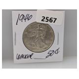 1946 90% Silv Walker Half $1 Dollar