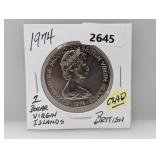 1974 Clad British Virgin Isl $1 Dollar