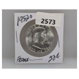 1952-D 90% Silv Franklin Half $1 Dollar