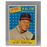 1958 Topps All Star Selection Stan Musial Creases
