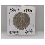 1941-S 90% Silv Walker Half $1 Dollar