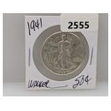 1941 90% Silv Walker Half $1 Dollar