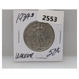 1939-S 90% Silv Walker Half $1 Dollar