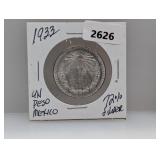 1933 72% Silv Mexico Un Peso