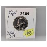 1964 PF 90% Silv Wash Quarter