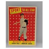 1958 Topps #487 Mickey Mantle All Star HOF S/S