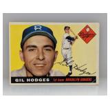 1955 Topps Gil Hodges HOF Dodgers Creases/Indent