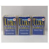 (3) 1991 Fleer Ultra Update Baseball Logo Box