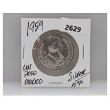 1959 10% Silv Mexico Un Peso