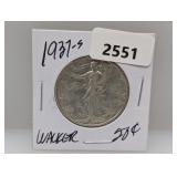 1937-S 90% Silv Walker Half $1 Dollar
