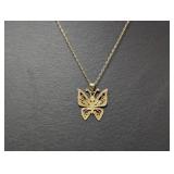 16-18' Vermeil/.925 Sterl Chain w/Butterfly Penda