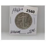 1942-S 90% Silv Walker Half $1 Dollar