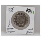 1955 40% Silv Sweden 5 Kroner