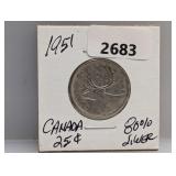 1951 80% Silv Canada Quarter