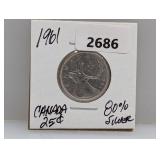 1961 80% Silv Canada Quarter