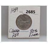 1959 80% Silv Canada Quarter
