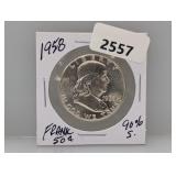 1958 90% Silv Franklin Half $1 Dollar