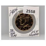 2004 Gold Layered Clad JFK Half $1 Dollar