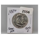 1957-D 90% Silv Franklin Half $1 Dollar