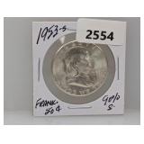 1953-S 90% Silv Franklin Half $1 Dollar