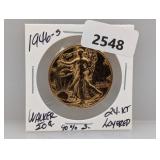 1946-S 90% Silv Gold Layered Walker Half $1