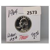 1964 PF 90% Silv Wash Quarter