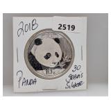 2018 30G .999 Silv Panda 10 Yuan