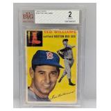 1954 Topps BVG 2 250 Ted Williams HOF Cracked Case