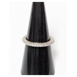 .925 Sterl Clear Stone Thin Band Sz 7