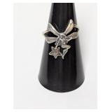 .925 Sterl Fairyw/Gem Star Ring Sz 8