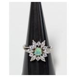 .925 Sterl Tri-Cut Gem Ring w/Marquise Accents