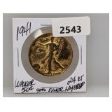 1941 90% Silv Gold Layered Walker Half $1