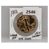 1943 90% Silv Gold Layered Walker Half $1