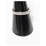 .925 Sterl Diamond Wedding Band Sz 8