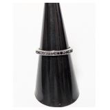 .925 Sterl Dark Stone Band Sz 7