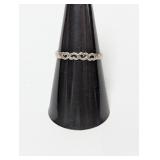.925 Sterl Linked Hearts Band Sz 7.5