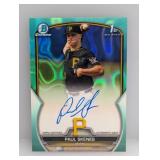 /199 2024 Bowman Chrome Skenes Auto Aqua Ref Auto