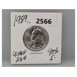 1959 90% Silv Wash Quarter