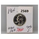 1964 PF 90% Silv Wash Quarter